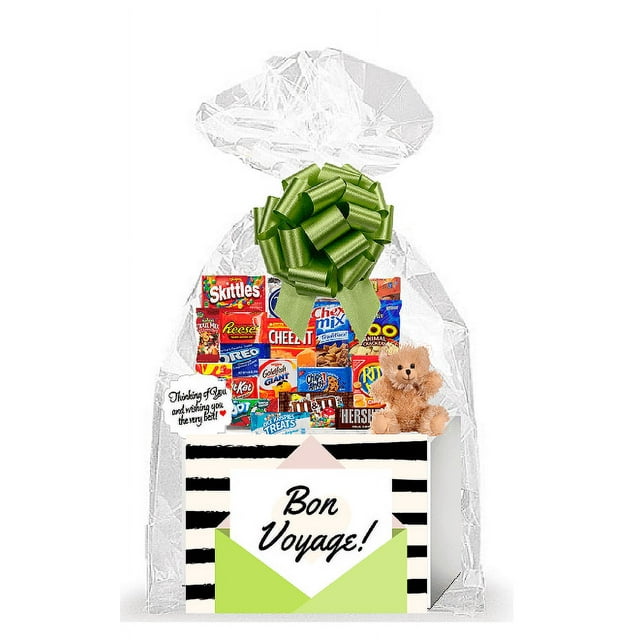 Goodbye Bon Voyage Thinking of You Cookies, Candy & More Care Package Assortment Variety Gift Box Bundle Set