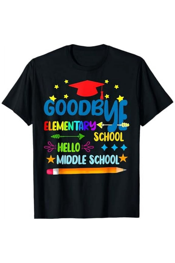 Goodbye Elementary Hello Middle School Graduation 2024 T-Shirt