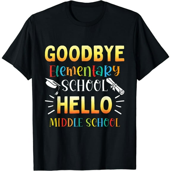 Goodbye Elementary Hello Middle School Graduation 2024 T-Shirt