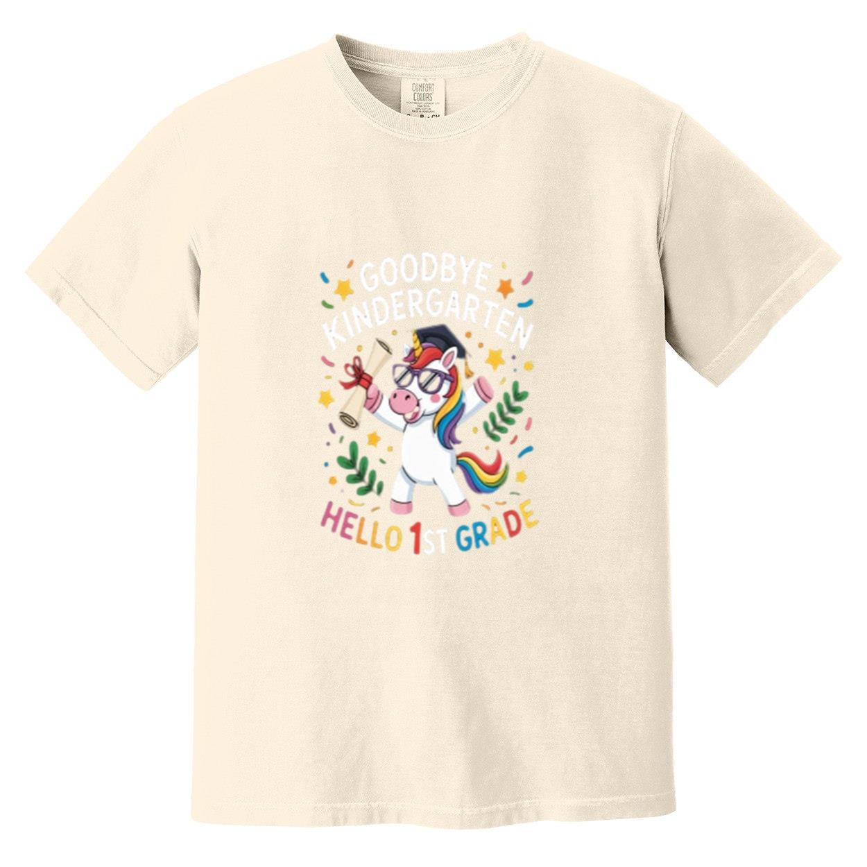 Goodbye Kindergarten Hello First Grade Graduation Unicorn Comfort Color ...