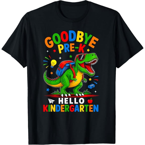 Goodbye Pre-K Hello Kindergarten Graduation Dinosaur T-Shirt