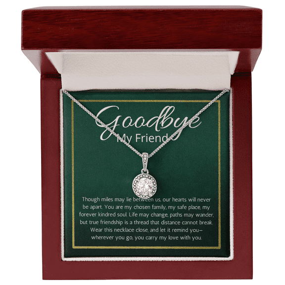 Goodbye Present for Friend Moving farewell Necklace Eternal Hope Jewelry BFF Bestie Going Away Gift