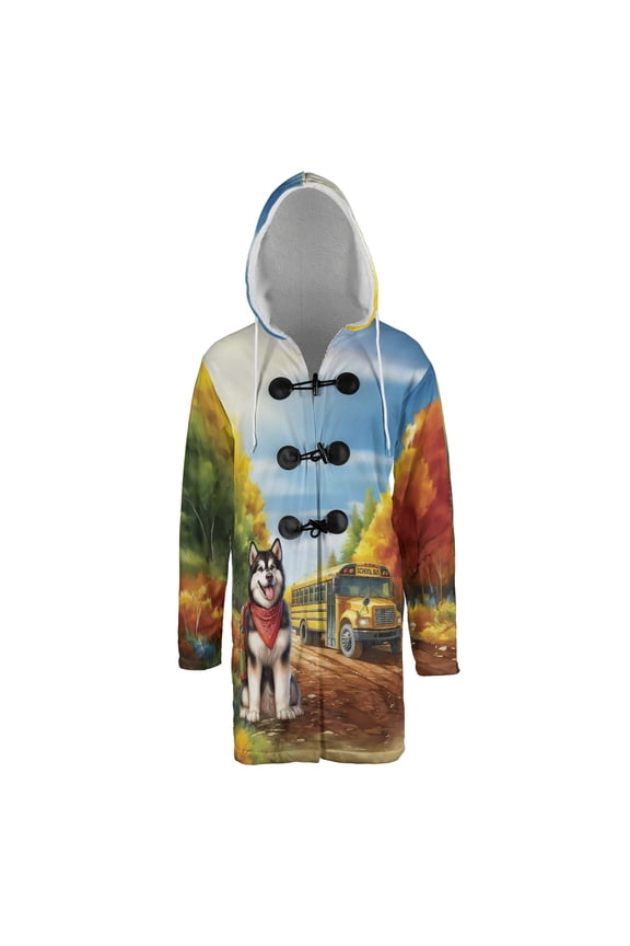 Goodbye Summer Alaskan Malamute Hello Fall Time for School All Over Print 3D Hooded Duffle Toggle Coat Alaska Mal Dog Lovers Gifts - 02014