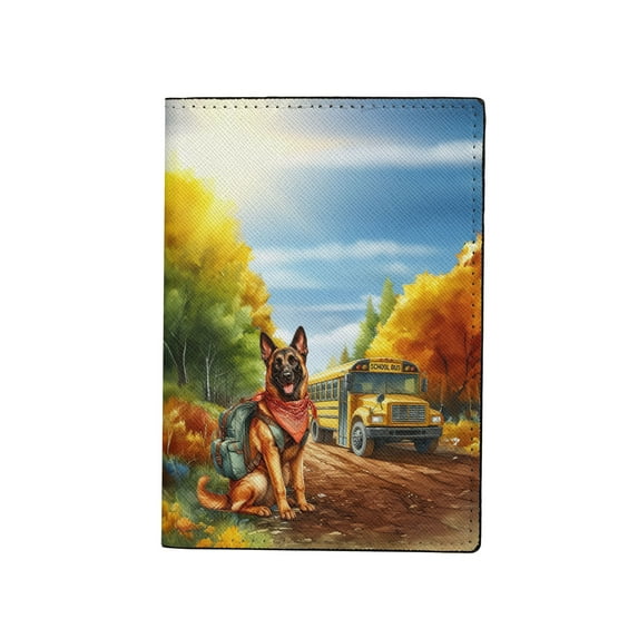 Goodbye Summer Belgian Malinois Hello Fall Time for School Travel Passport Wallet Sheepdog Dog Lover Gifts PU Leather Passport Holder Cover - 02014