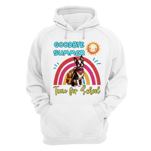 Goodbye Summer Boston Terrier Hello Fall Time for School Hoodie Unisex Merch Hoodies Gentleman Dog Lover Gifts - 02014