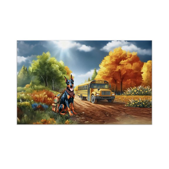 Goodbye Summer Doberman Pinscher Hello Fall Time for School Doormat Doberman Dog Lover Gifts Indoor Outdoor Welcome Mat - 02014