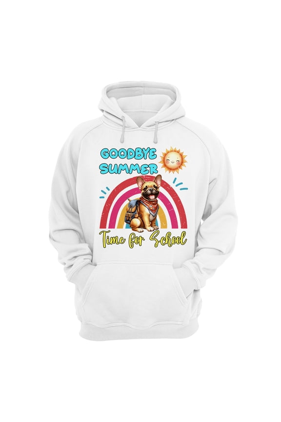 Goodbye Summer French Bulldog Hello Fall Time for School Hoodie Unisex Merch Hoodies Dog Lover Gifts - 02014