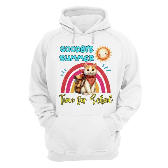 Goodbye Summer Manx Hello Fall Time for School Hoodie Unisex Merch Hoodies Cat Lover Kitten Owner Gifts - 02014