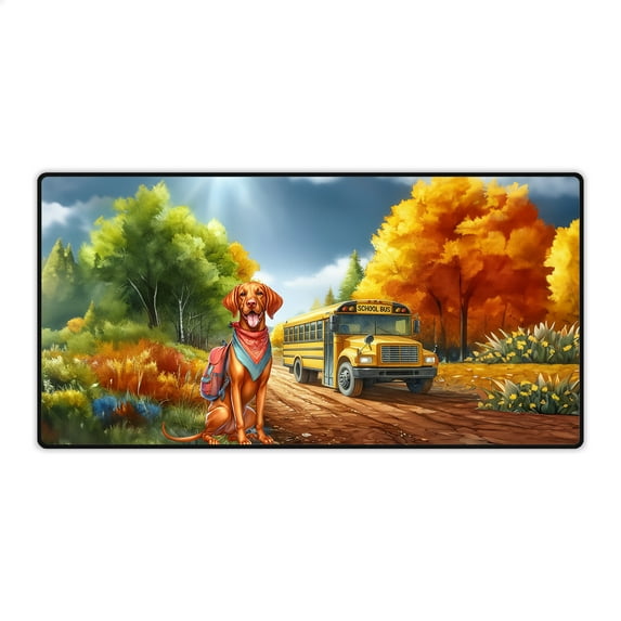 Goodbye Summer Vizsla Hello Fall Time for School Desk Mat Full Keyboard Mouse Pad Vizslas Dog Lover Gifts Idea Large Mousepad - 02014