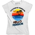 thumbnail image 1 of Goodbye Tension Hello Pension Women's Fitted Retirement Gift T-Shirt, 1 of 4