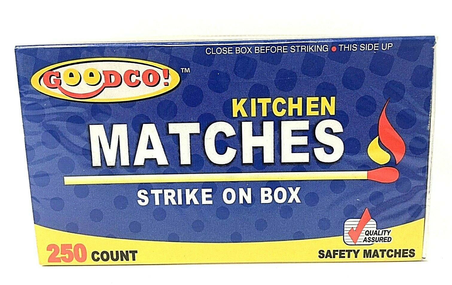 Goodco Kitchen Matches, Wooden, Burn Anywhere, Strike on Box, 250 Count
