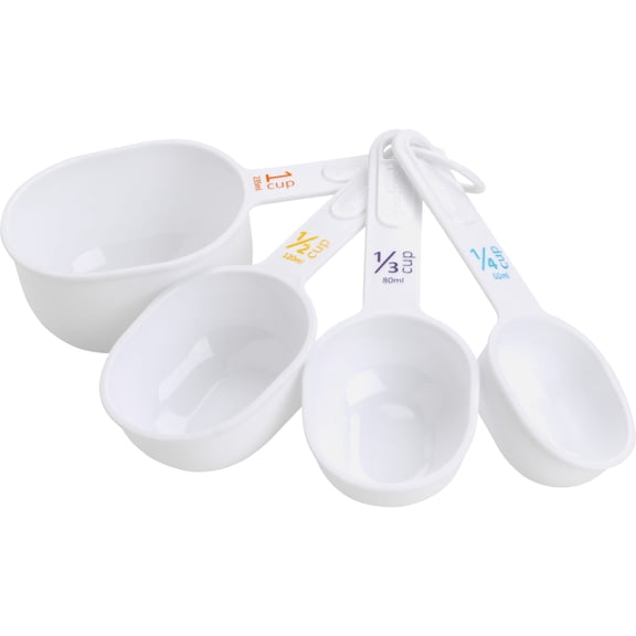 GoodCook Plastic Measuring Cup Set, White, 4-Piece