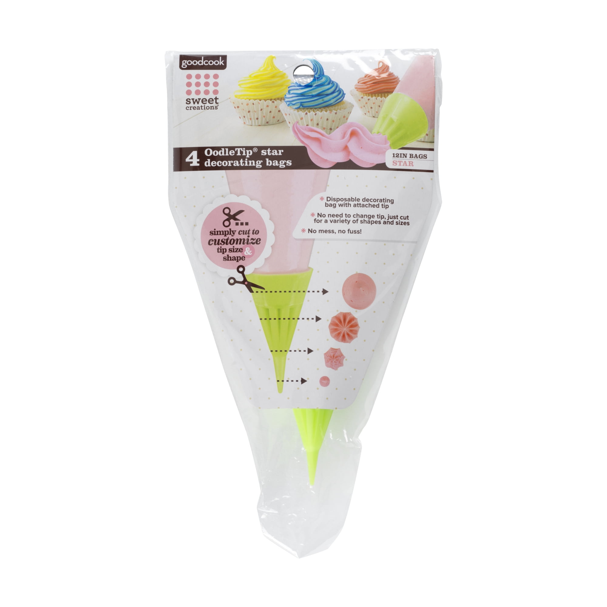 Goodcook Oodle Tip Decorating Bag, Star-Shape, 4-Count