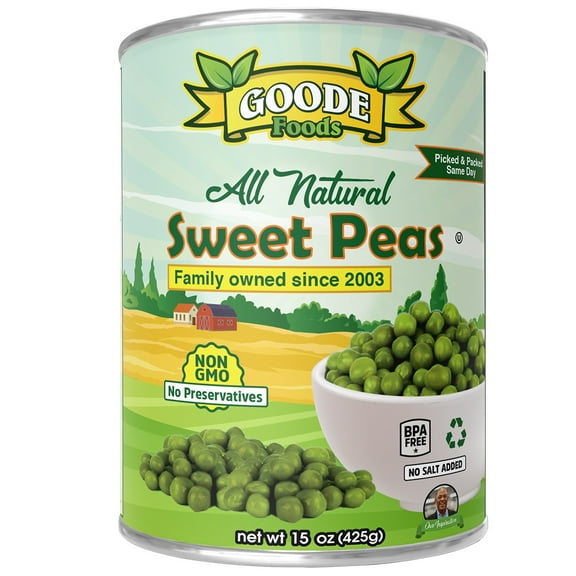 Goode Foods Canned Sweet Peas, 15 oz Can