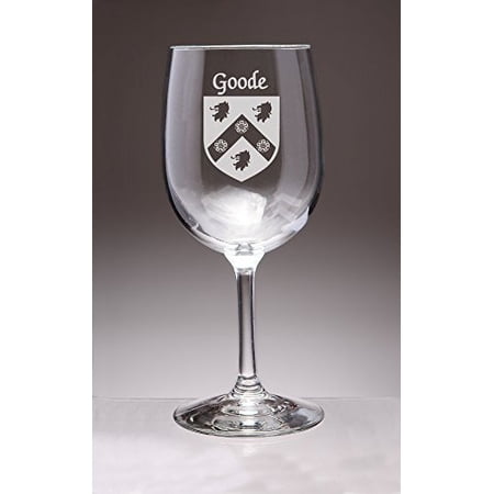 Goode Irish Coat of Arms Wine Glasses - Set of 4 (Sand Etched)