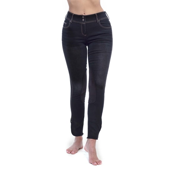 Goode Rider Womens Equestrian Knee Patch Indigo Denim Jean Size 34L