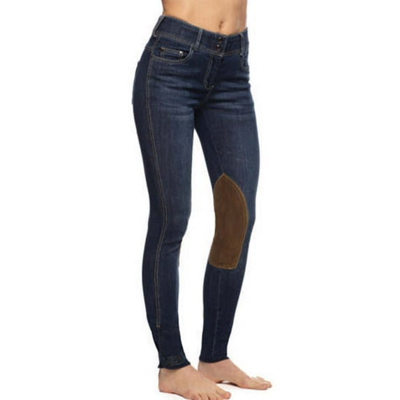 Goode Rider Womens Equestrian Knee Patch Vintage Wash Jean Size 38L