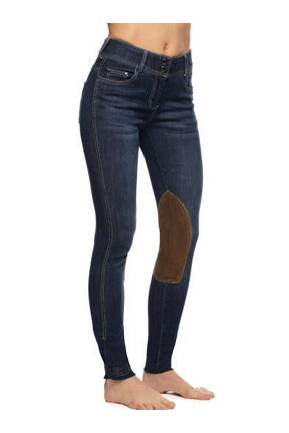 Womens Equestrian Knee Patch Vintage Wash Jean Size 40R
