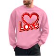 thumbnail image 1 of Goodeals 2025 Happy Valentine's Day Sweatshirts for Men Gift for His Love Heart Printed Graphic Pullover Sweatshirt Cute Long Sleeve Crew Neck Casual Tops(Pink,XXXL)Flash Deals, 1 of 6