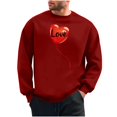 thumbnail image 1 of Goodeals 2025 Love Sweatshirt for Men Trendy Valentines Fleece Tops Casual Long Sleeve Comfy Pullover Shirts Novelty Heart Graphic Outfits(Red,S)Reduced, 1 of 6