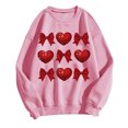 thumbnail image 1 of Goodeals 2025 Valentine's Day Sweatshirt Womens Bow Shirt Cute Lover Heart Graphic Long Sleeve Crewneck Pullover Trendy Spring Clothes Tops(Pink,XL)Clearance Sales, 1 of 4