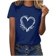 thumbnail image 1 of Goodeals Clearance,2025 Valentines Day Tees for Women Casual Girl Friend Gift T Shirt Cute Love Heart Graphic Shirts Sping Summer Short Sleeve Blouses(Blue,M), 1 of 6
