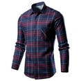 thumbnail image 1 of Goodeals Clearance Deals,Fleece Lined Shirts for Men Slim Fit Button Down Jakcets Wrinkle Free Business Casual Shirt Winter Warm Long Sleeve Striped Shacket(Blue,XL), 1 of 6