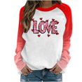 thumbnail image 1 of Happy Valentine's Day Sweatshirt for Women Casual Drop Shoulder Drop Shoulder Long Sleeve Pullover Tops Cute Heart Graphic Crewneck Shirts(Red,L), 1 of 5