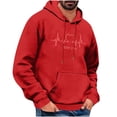thumbnail image 1 of Men's Happy Valentine's Day Pullover Sweatshirts with Hoody Love Heart Print Hooded Casual Graphic Basic Sweatshirts Aesthetic Hoodies with Pocket(Red,XXL), 1 of 5