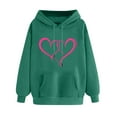 thumbnail image 1 of Goodeals Clearance Deals,Sweatshirt Long Sleeve Hoodie Plus Size Valentines Day Hoodies Love Heart Graphic Pullover Drawstring Loose Long Sleeve Shirt Tops(Army Green,XXL), 1 of 5
