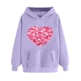thumbnail image 1 of Goodeals Clearance,Petal Heart Printed Hoodies for Women Valentine's Day Sweatshirts Oversized Love Heart Shirt Pullover Shirts for Her(Purple,XXL), 1 of 5