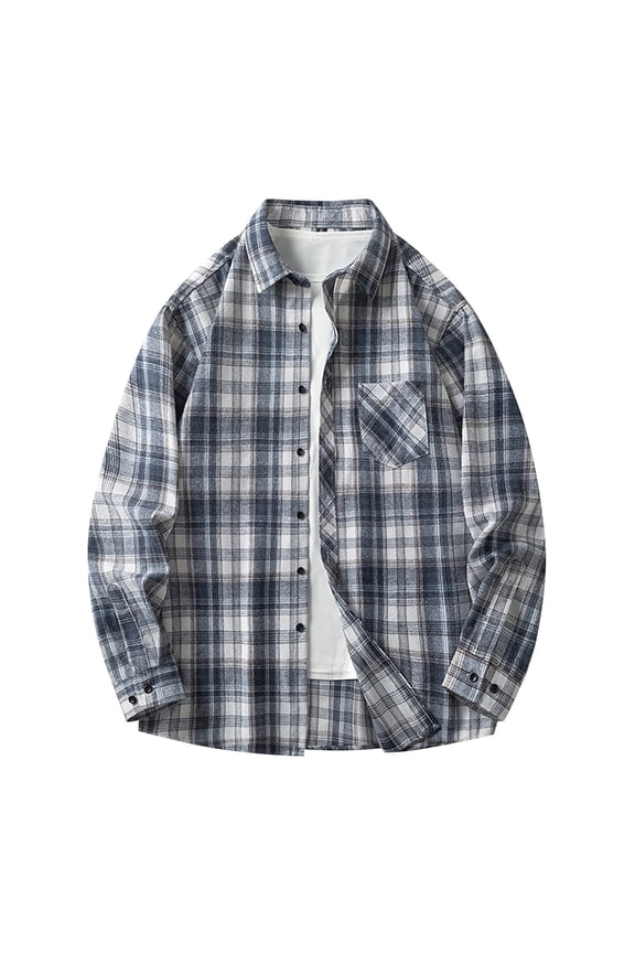 Big and Tall Men Flannel Plaid Shirts Loose Fit Long Sleeve Button Down Jacket Shacket(Black,XXXXL)