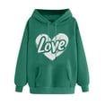 thumbnail image 1 of Goodeals Clearance Sale,Women's Drawstring Hoodie Long Sleeve Heart Print Pullovers Casual Loose Fleece Sweatshirt with Pocket(Army Green,XXL), 1 of 5