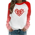 thumbnail image 1 of Happy Valentine's Day Sweatshirt for Women Casual Drop Shoulder Drop Shoulder Long Sleeve Pullover Tops Cute Heart Graphic Crewneck Shirts(Red,M), 1 of 5