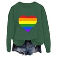 thumbnail image 1 of Goodeals Clearance Sales,Sweatshirts for Women Color Block Graphic Pullover Tops Funny Heart Print Shirts Trendy Crewneck Fleece Sweatshirt(Green,M), 1 of 4