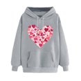 thumbnail image 1 of Goodeals Clearance Sales,Women Teacher Valentines Day Hoodies Fleece Sweatshirts Long Sleeve Pullover Oversized Teacher Sweatshirt Valentine Teach Long Sleeve Pullover Shirt(Gray,M), 1 of 5