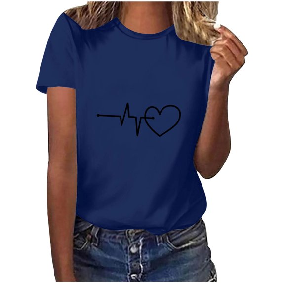 Goodeals Clearance Sales,Womens T Shirts Cute Graphic Shirt Long Sleeve Tees Funny Inspirational Teacher T-Shirt Tops Casual Crewneck Girl Friend Gift Tees(Blue,L)