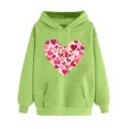 thumbnail image 1 of Goodeals Clearance,Women Teacher Valentines Day Hoodies Fleece Sweatshirts Long Sleeve Pullover Oversized Teacher Sweatshirt Valentine Teach Long Sleeve Pullover Shirt(Green,XXL), 1 of 5