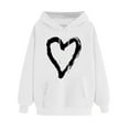 thumbnail image 1 of Goodeals Flash Deals,Valentine's Day Sweatshirt Women Funny Love Heart Graphic Hoodies Valentines Day Shirt Casual Valentines Long Sleeve Pullover Top(White,M), 1 of 5