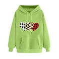 thumbnail image 1 of Goodeals Flash Deals,Valentines Hoodies Women Love Heart Graphic Sweatshirts Leopard Heart Print Pullover Casual Long Sleeve Hoodie Valentine's Day Oversized Tops(Green,XL), 1 of 5