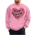 thumbnail image 1 of Goodeals Fleece Valentine Sweatshirt Men 2025 Oversized Hearts Long Sleeve Shirt Happy Valentines Day Heart Sweatshirts Gift for His(Pink,L)Clearance Deals, 1 of 6