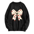 thumbnail image 1 of Goodeals Fleece Womens Crewneck Sweatshirt Oversized Bow Print Pullover Tops Cute Heart Graphic Shirts Valentine's Day Long Sleeve Sweatshirts(Black,M)Online Deals, 1 of 4