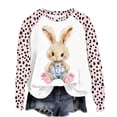 thumbnail image 1 of Goodeals Happy Easter Sweatshirt Women Raglan Long Sleeve Shirts 2025 Cute Bunny Rabbit Graphic Tees Pullover Fuuny Lightweight Shirts Tops(Purple,S), 1 of 3