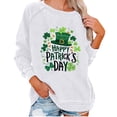 thumbnail image 1 of Goodeals Happy St. Patrick's Day Sweatshirts Women Cute Long Sleeve Crewneck Shirts Casual Loose Clover Shamrock Graphic Tops Irish Gift Pullover(White,XXL), 1 of 5