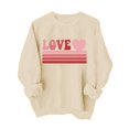 thumbnail image 1 of Goodeals Love Fleece Sweatshirt Women Cute Valentines Day Graphic Shirts 2025 Love Heart Print Long Sleeve Sweaters Crewneck Pullover Top Oversized Clothes(Khaki,XL)Clearance Sale, 1 of 8