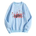 thumbnail image 1 of Goodeals Love You Women's Valentines Sweatshirts Love Heart Graphic Pullover Cute Holiday Crewneck Long Sleeve Preppy Tops(Light Blue,XXL)Saving, 1 of 4