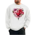 thumbnail image 1 of Goodeals Men's Fleece Sweatshirts 2025 Happy Valentine's Day Sweatshirt Comfy Long Sleeve Sweater Oversized Round Neck Heart Print Clothes(White,XL)Clearance Sale, 1 of 6