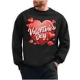 thumbnail image 1 of Mens Graphic Sweatshirts Happy Valentine's Day Shirts Comfy Loose Pullover Tops Cute Love Heart Printed Couple Matching Shirts 2025 Spring Clothes(Black,XL), 1 of 6