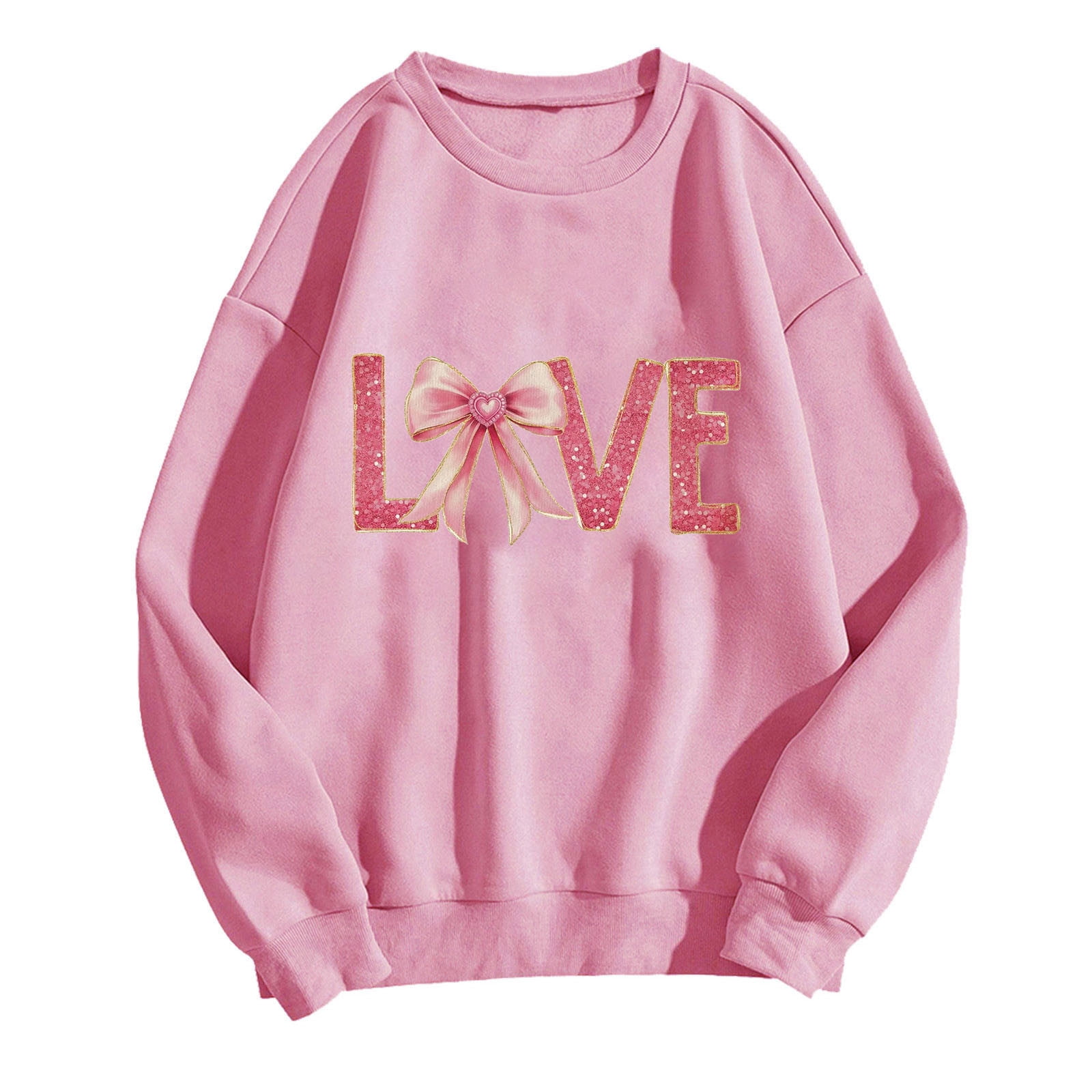Valentine's Day Bow Sweatshirt - Pink