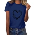 thumbnail image 1 of Goodeals Online Deals,2025 Valentines Day Tees for Women Casual Girl Friend Gift T Shirt Cute Love Heart Graphic Shirts Sping Summer Short Sleeve Blouses(Blue,S), 1 of 6